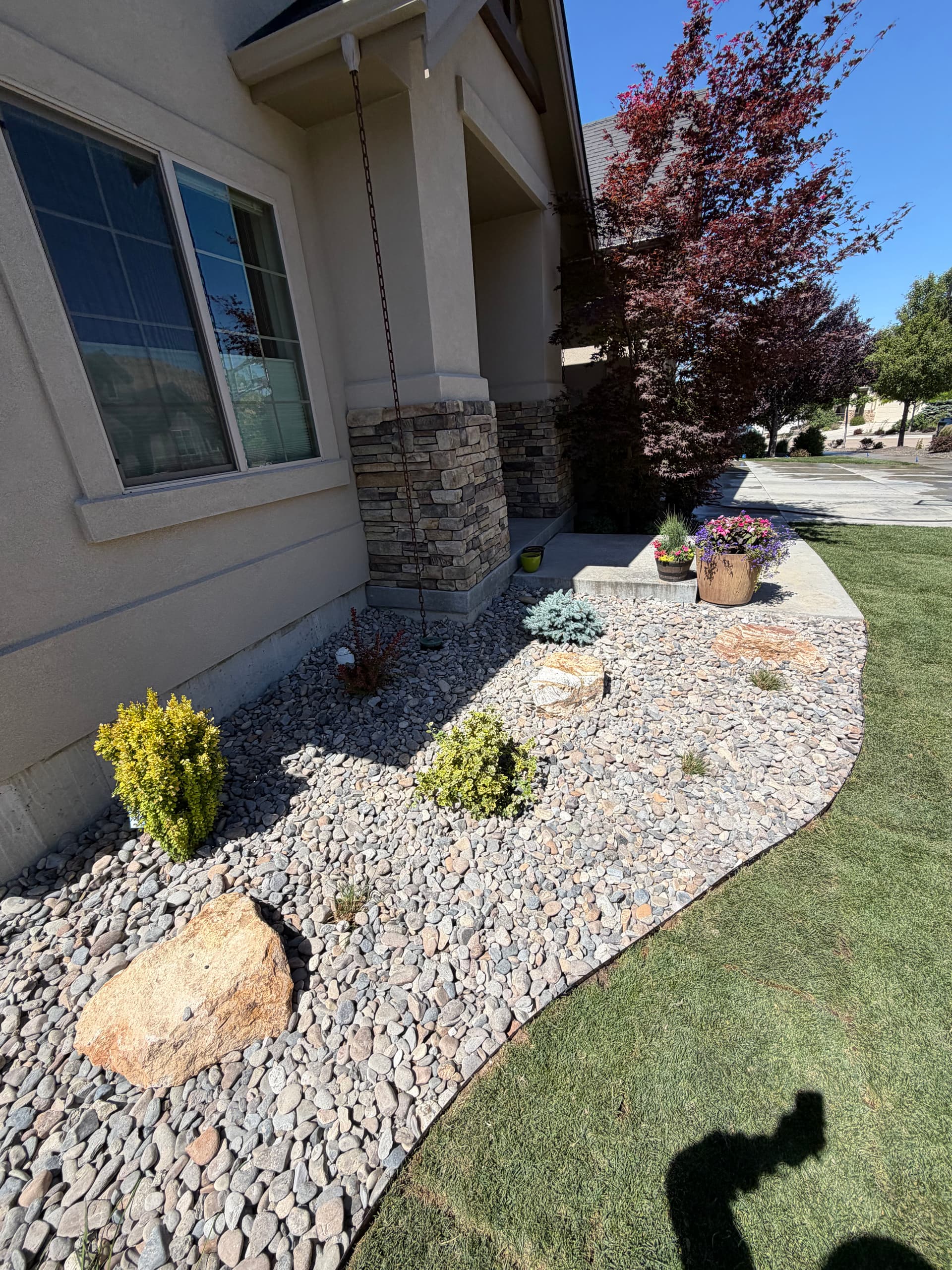 Gallery photos for SE Boise Front Yard Gets Fresh Sod, Rock, and Boulders: Image #8