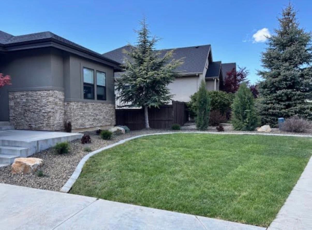 SE Boise Front Yard Gets Sod, Boulders, and a Cleaner Layout image