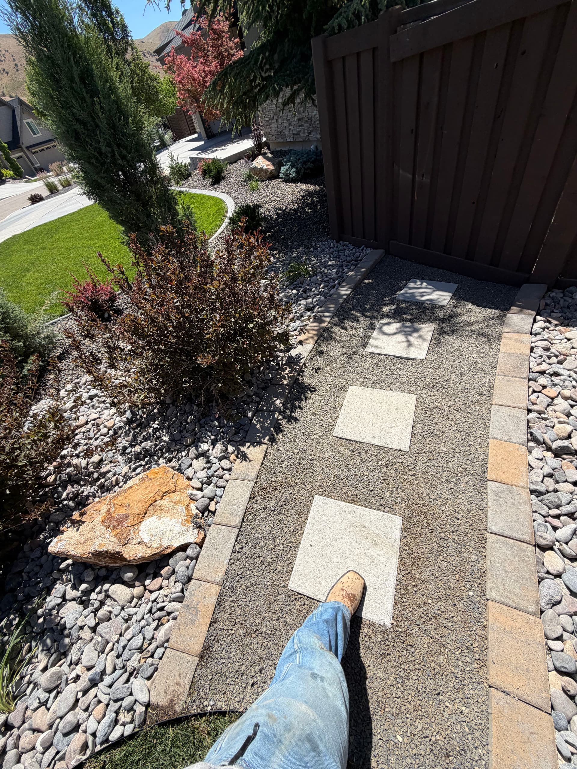 Gallery photos for SE Boise Front Yard Gets Fresh Sod, Rock, and Boulders: Image #9