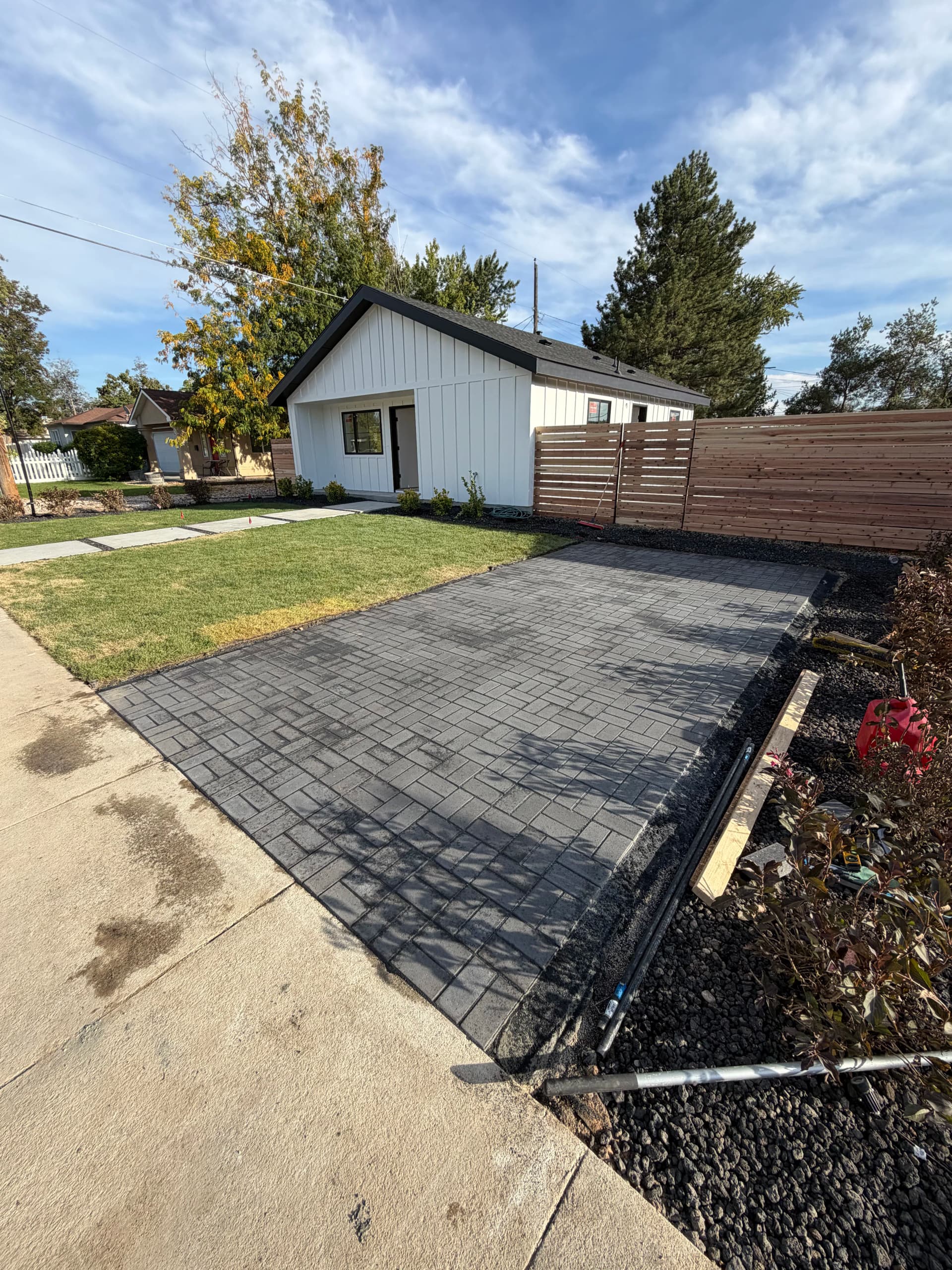 New Construction Paver Driveway and Patio Done Right image