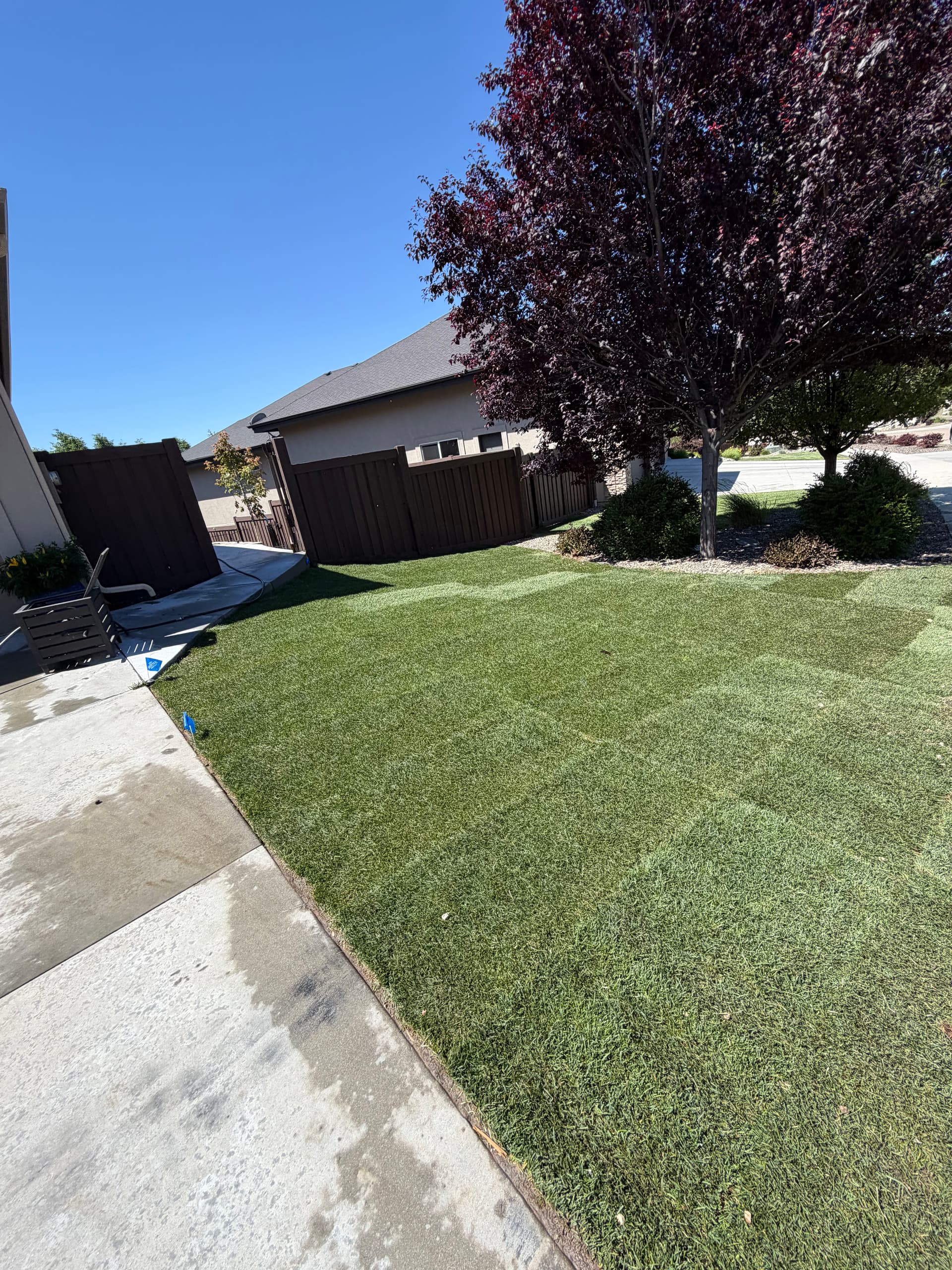 Gallery photos for SE Boise Front Yard Gets Fresh Sod, Rock, and Boulders: Image #7