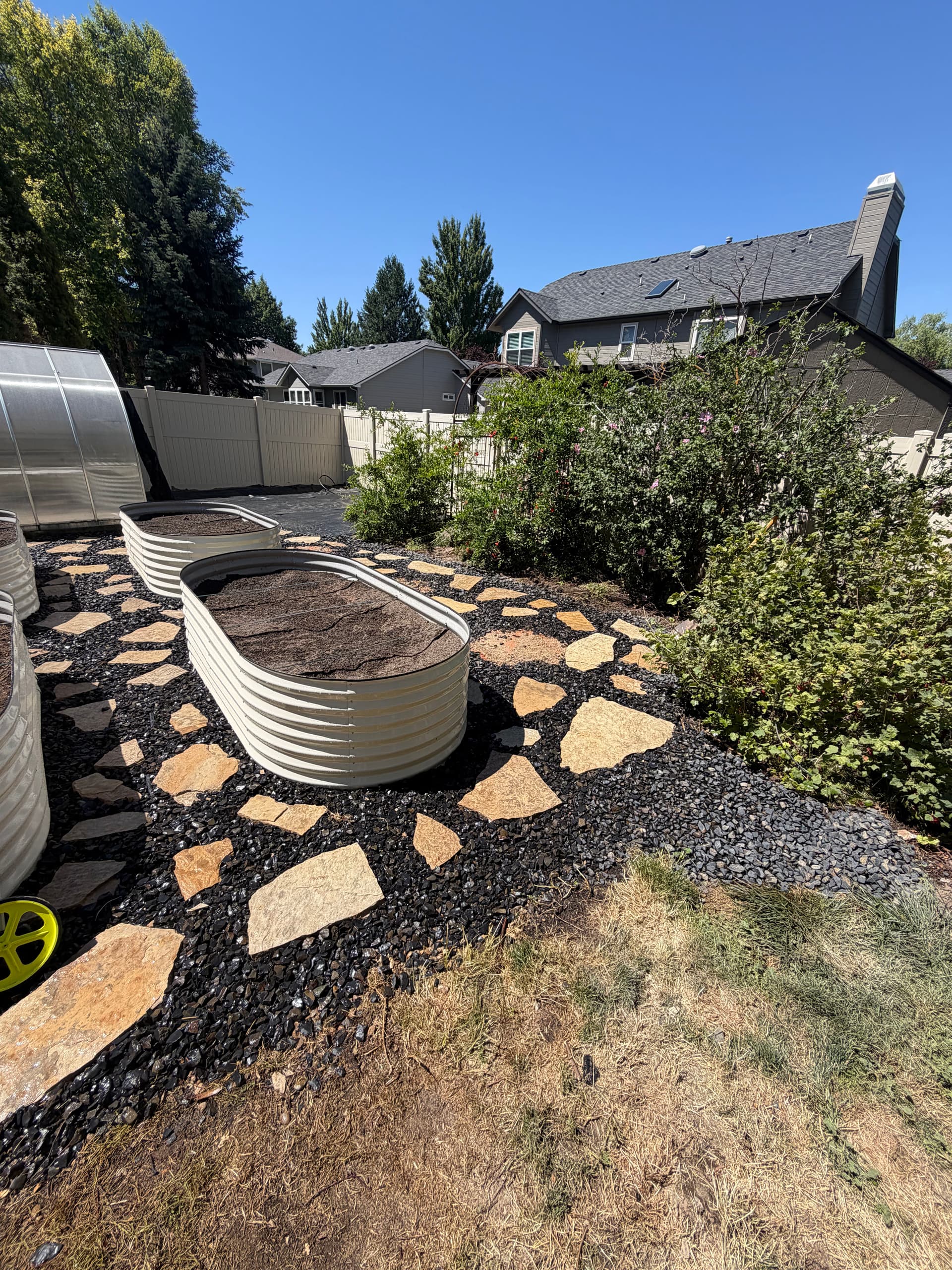 Gallery photos for Raised Garden Beds and Flagstone Path Replace a Neglected Backyard Corner: Image #3